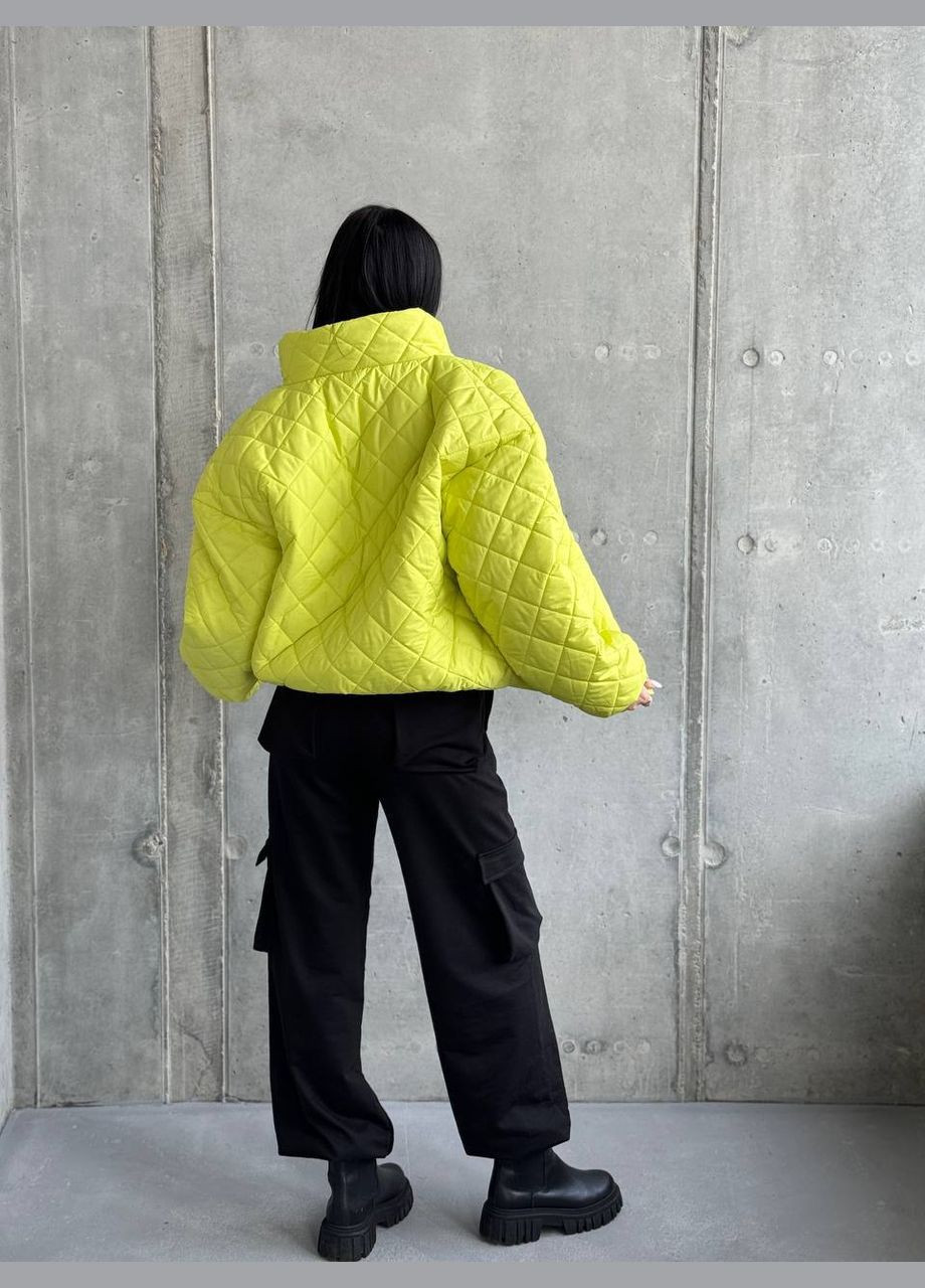 Желтая стеганая куртка на силиконе 200 подкладка из основы куртка-пальто No Brand