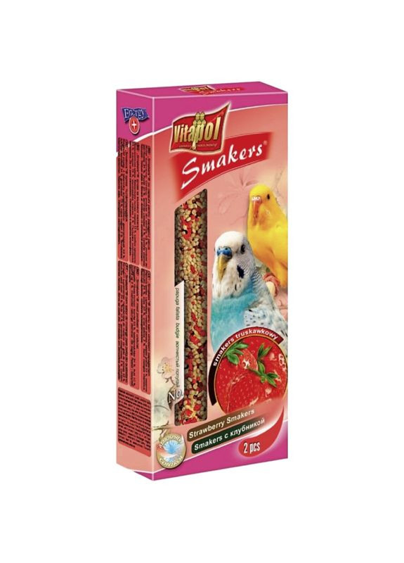 Smakers Snack снекі з полуницею 2 шт / 90 г для хвилястих папуг Vitapol (276973605)