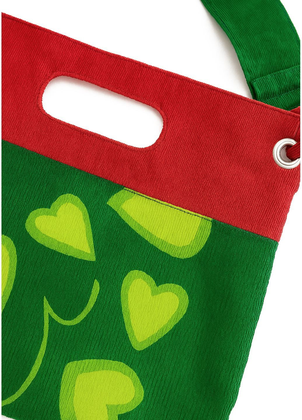 Женская красно-зеленая сумка с принтом сердец. Avispada (360884930)