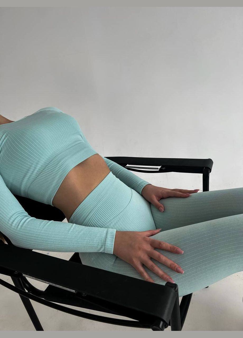 Жіноча спортивна форма трійка блакитна No Brand костюм (317962192)