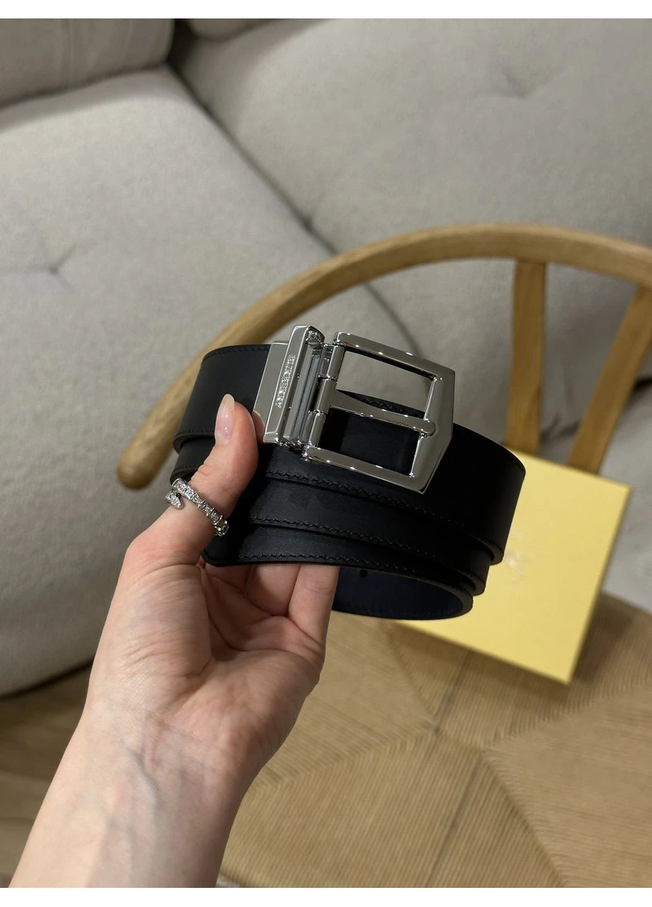 Ремінь Reversible Grainy Leather Belt Silver No Brand (402817074)