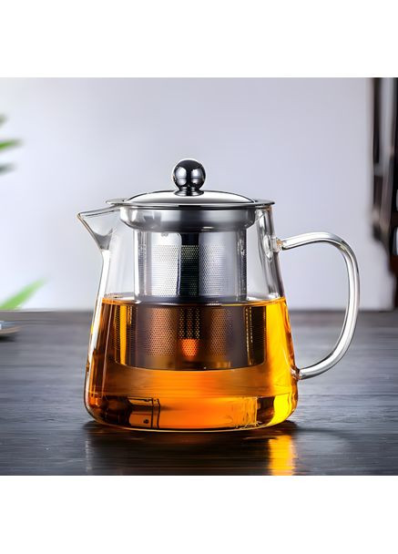 Заварочный чайник стеклянный 550 мл с фильтром из нержавеющей стали Cafferio LeafTea Жаропрочное стекло No Brand (369616695)