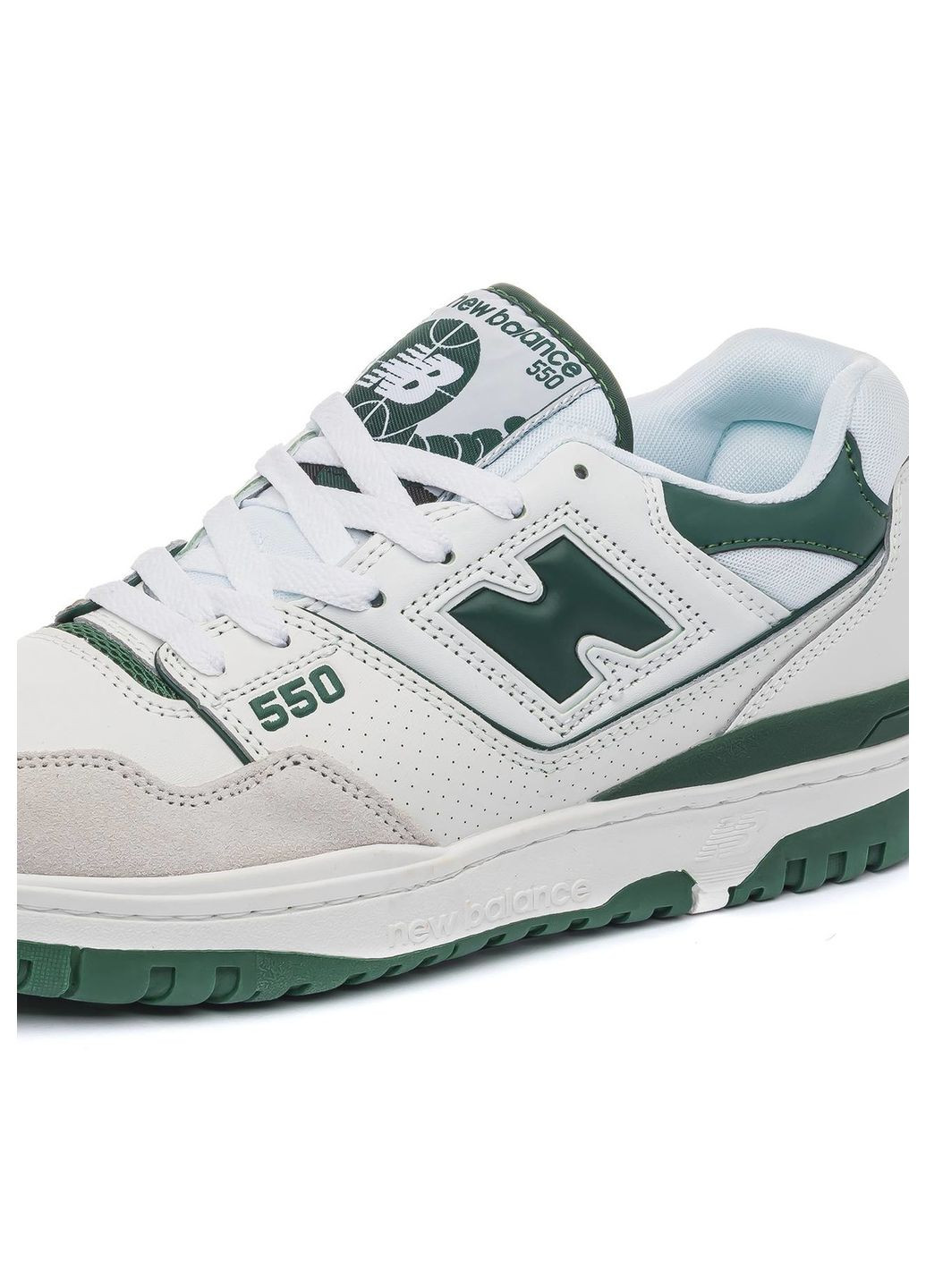 Білі Осінні кросівки чоловічі white green, вьетнам New Balance 550