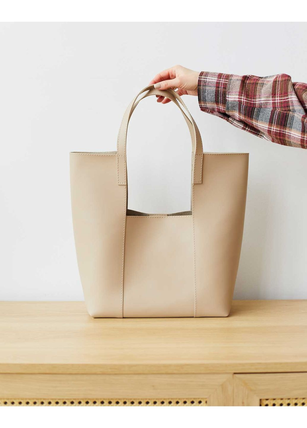 Женская сумка 2в1 бежевая экокожа молодежная шопер и кросс-боди с молнией ProDobro (367264342)