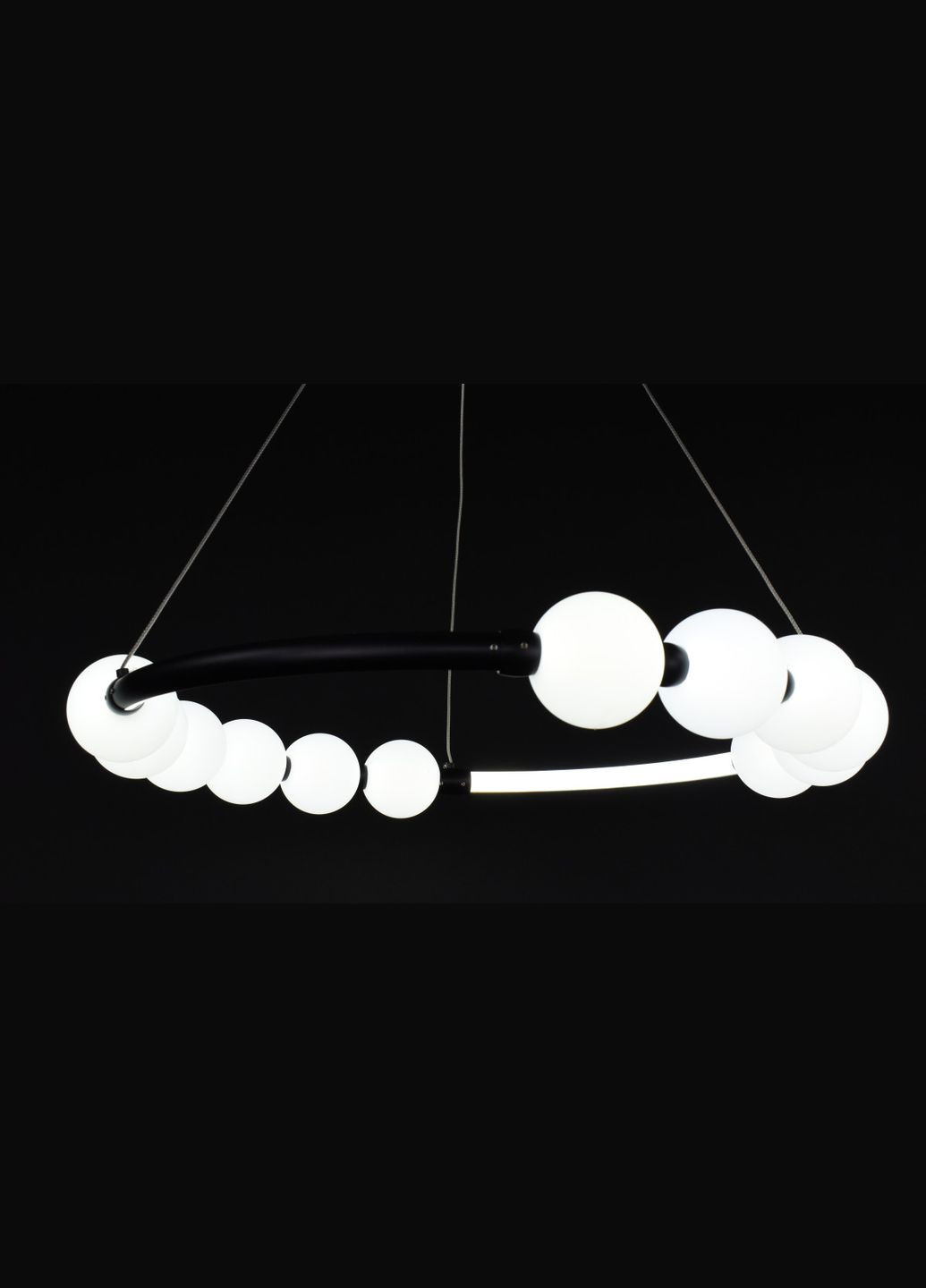 Люстра світлодіодна підвісна LED світильник для квартири на стелю лед 27725 Чорний 25-140х62х62 см. Sunnysky (364760480)