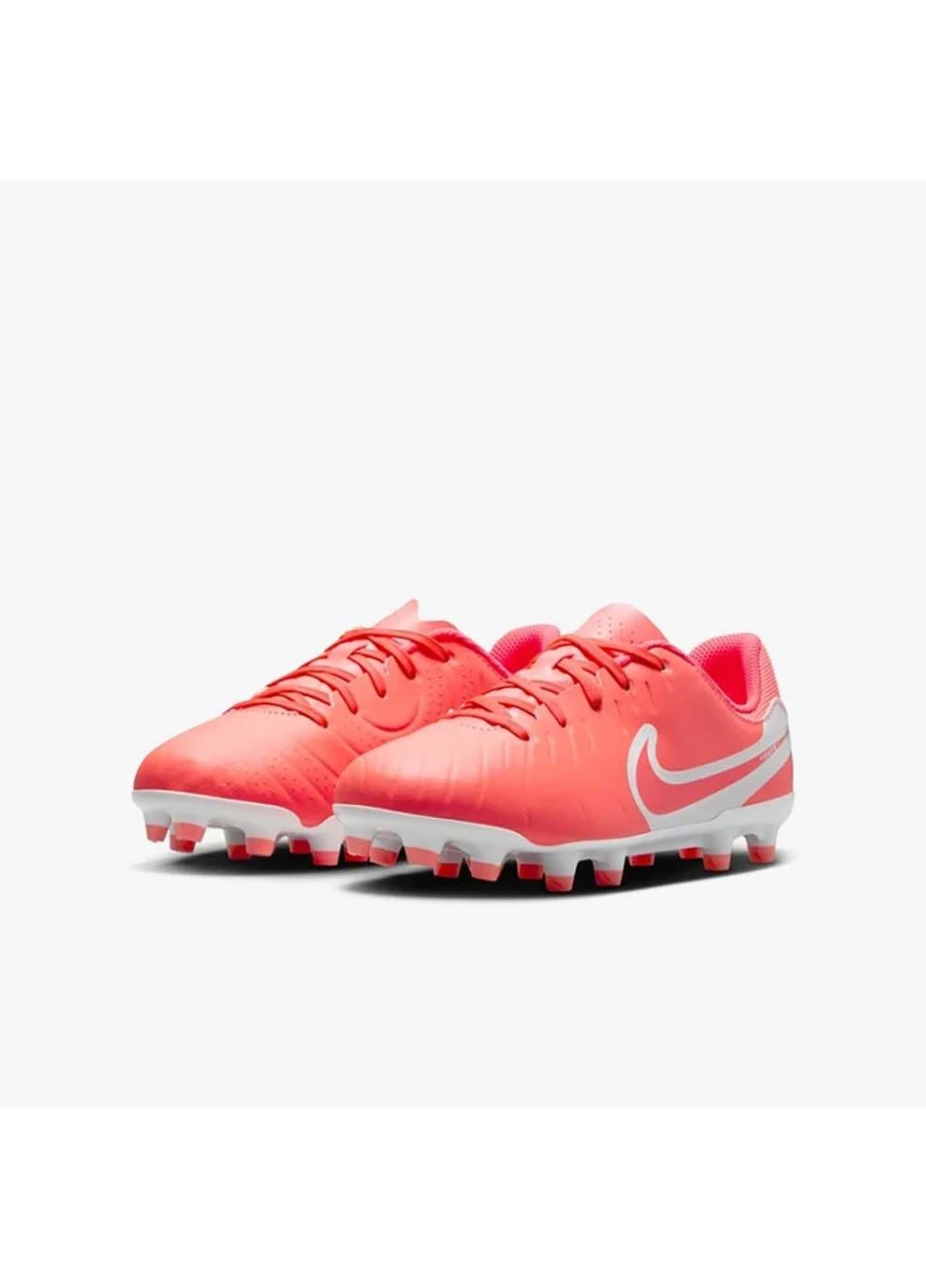 Коралловые детские бутсы jr legend 10 academy fg/mg коралловый Nike