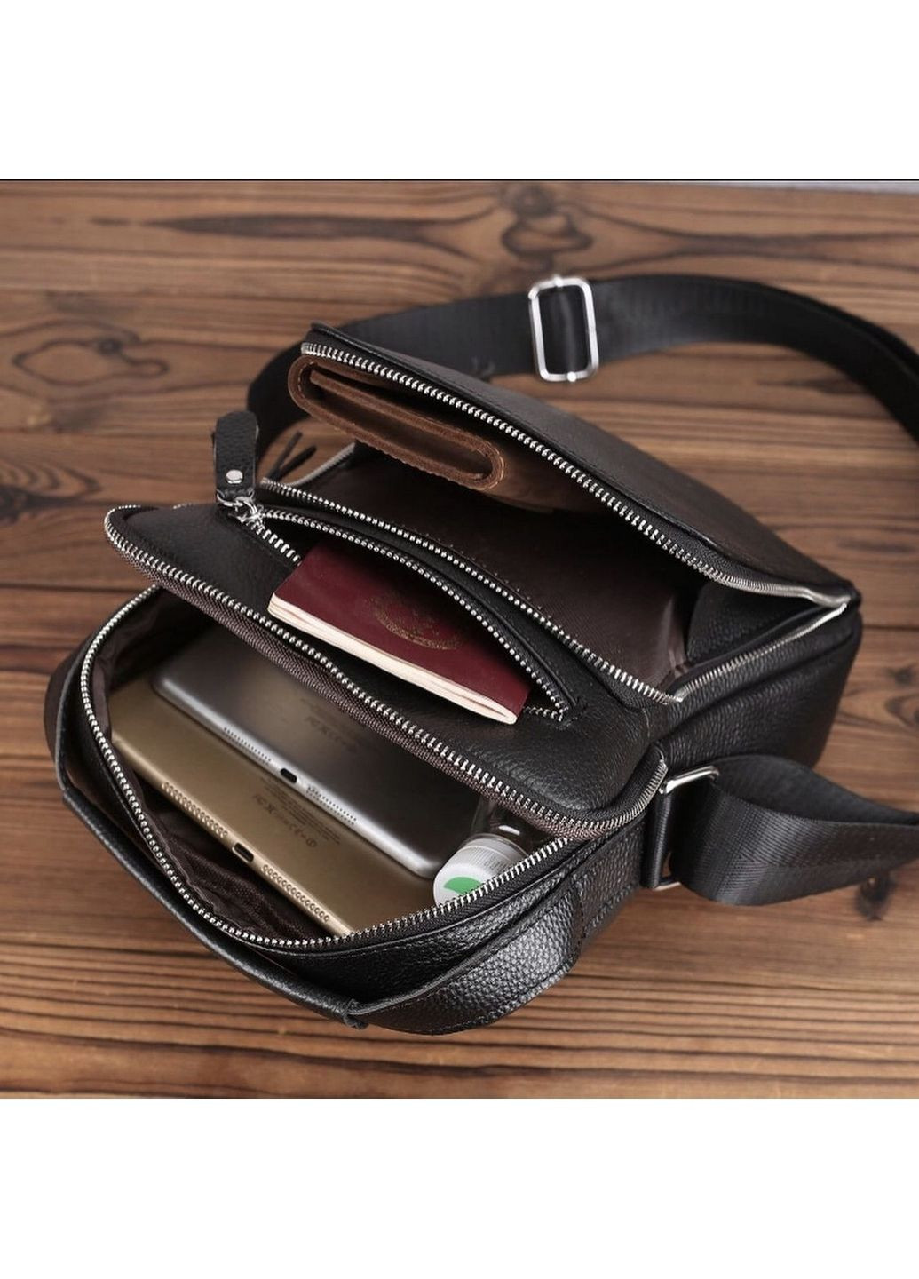 Мужская кожаная сумка через плечо 26х22х6 см Tiding Bag (315872254)