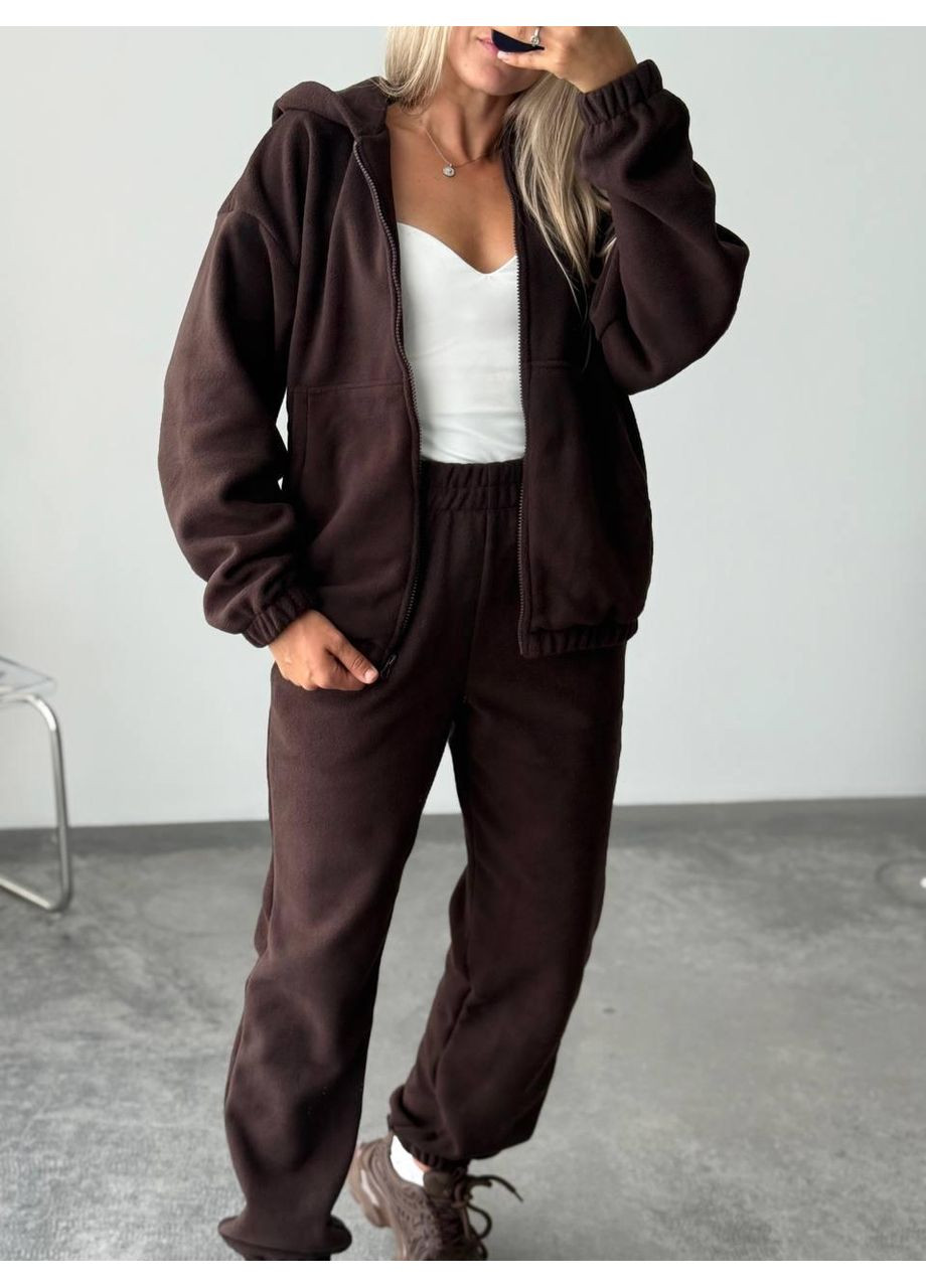 Костюм жіночій спортивний флісовий теплий на осінь на змійці з капюшоном JUGO Hype 031 (361146543)