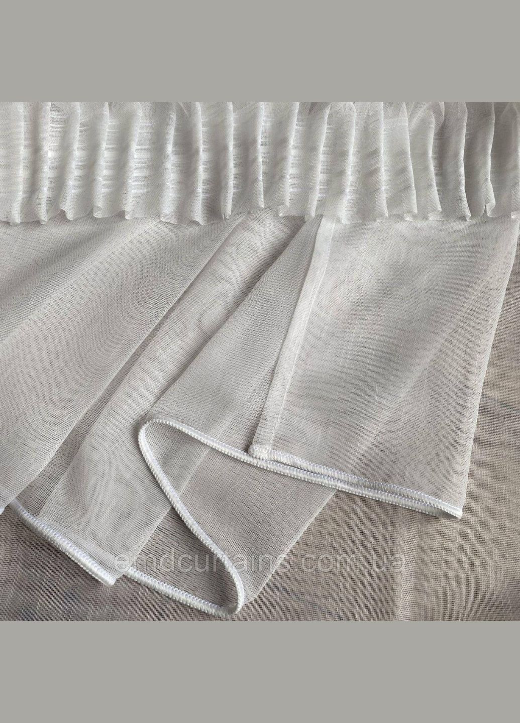 Комплект штори 2 шт. з підхватами 200х250 см мікровелюр Сірий, тюль бамбук 300 см Тепло-білий No Brand (337354203)