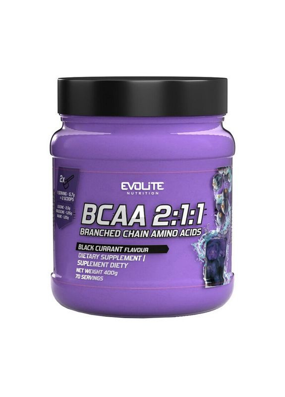 Аминокислота BCAA BCAA 2:1:1, 400 грамм Черная смородина Evolite Nutrition (334707614)