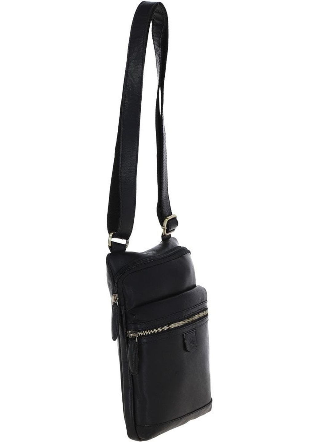 Сумка планшет через плече чоловіча з натуральної шкіри для телефону та документів середня Чорний 38116 Ashwood (355245112)