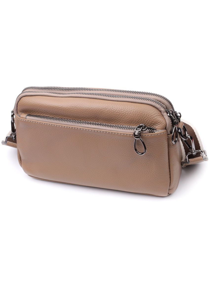 Женская стильная сумка из натуральной кожи 22599 Бежевая. Vintage (329149104)