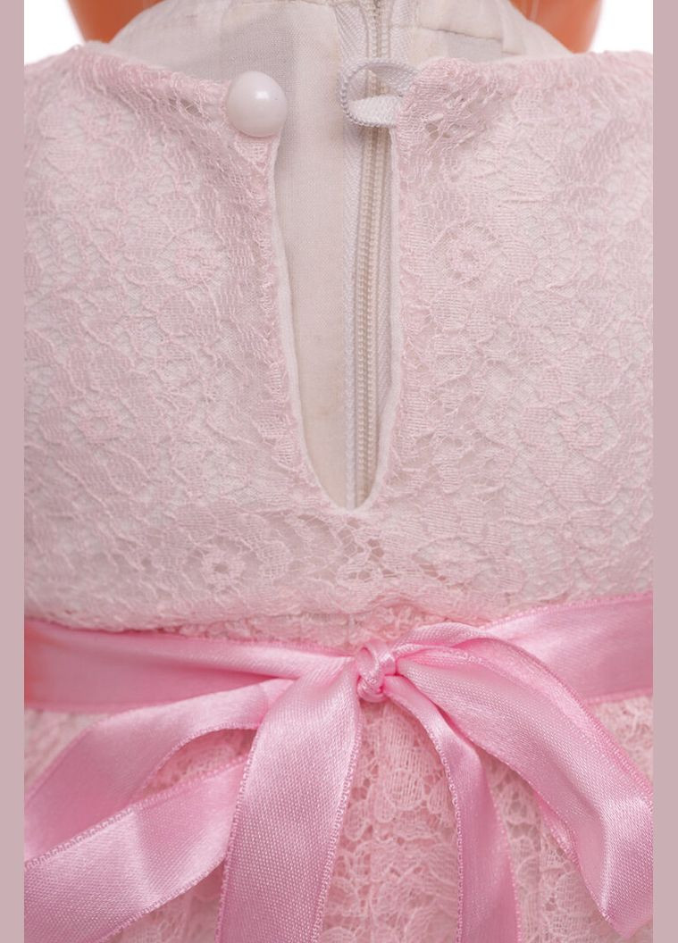 Розовое платье нарядное с коротким рукавом ажурное розовый 68 см (39431) BABYKROHA (323470098)