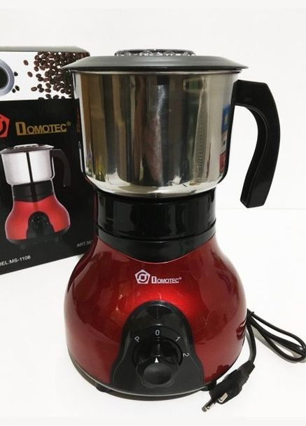Кофемолка измельчитель электрическая ножи из нержавеющей стали MS1108 Красная Domotec (306716875)