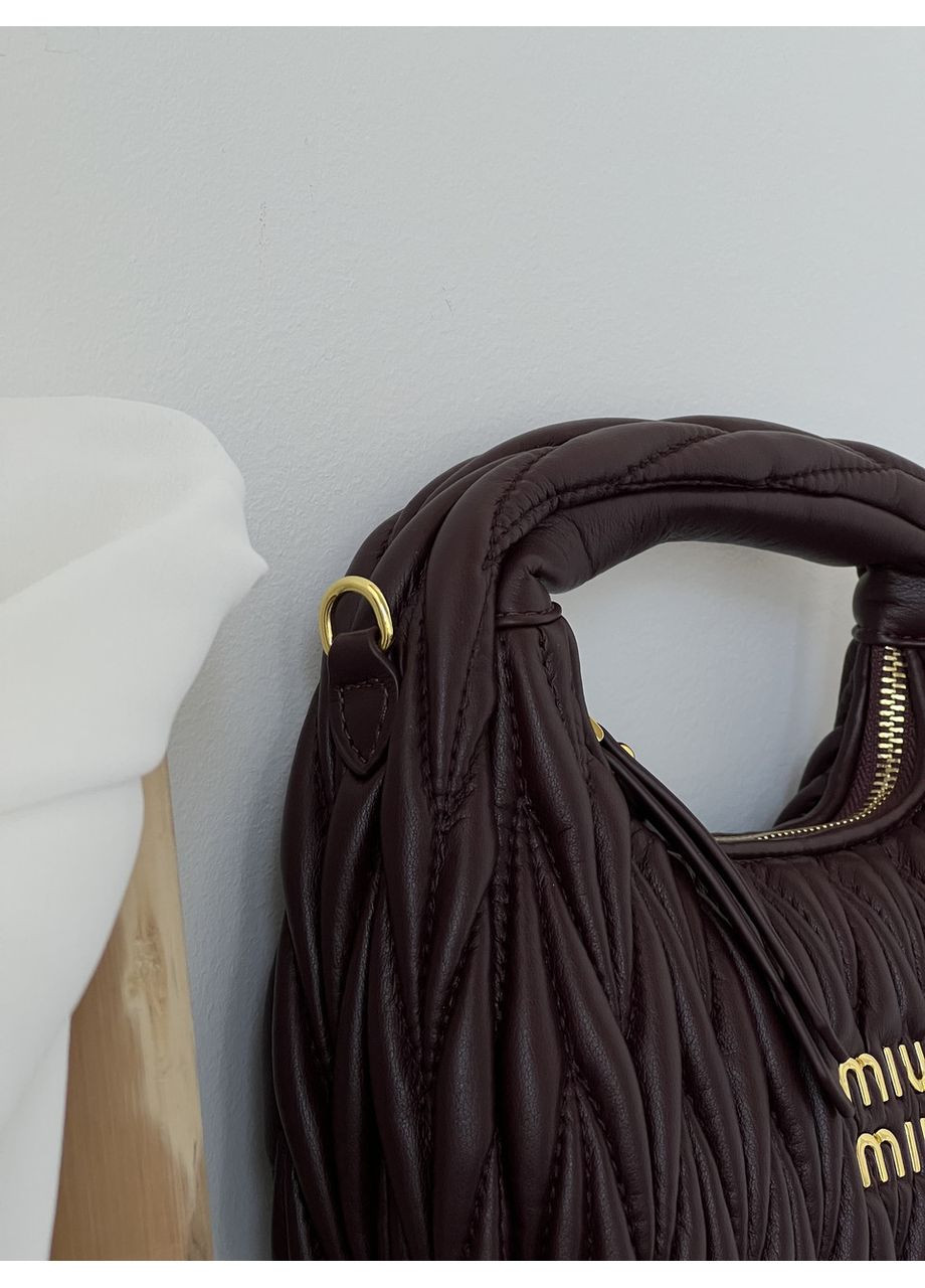 Сумка жіноча Wander Matelassé Nappa Leather бургунді хобо No Brand (369935040)