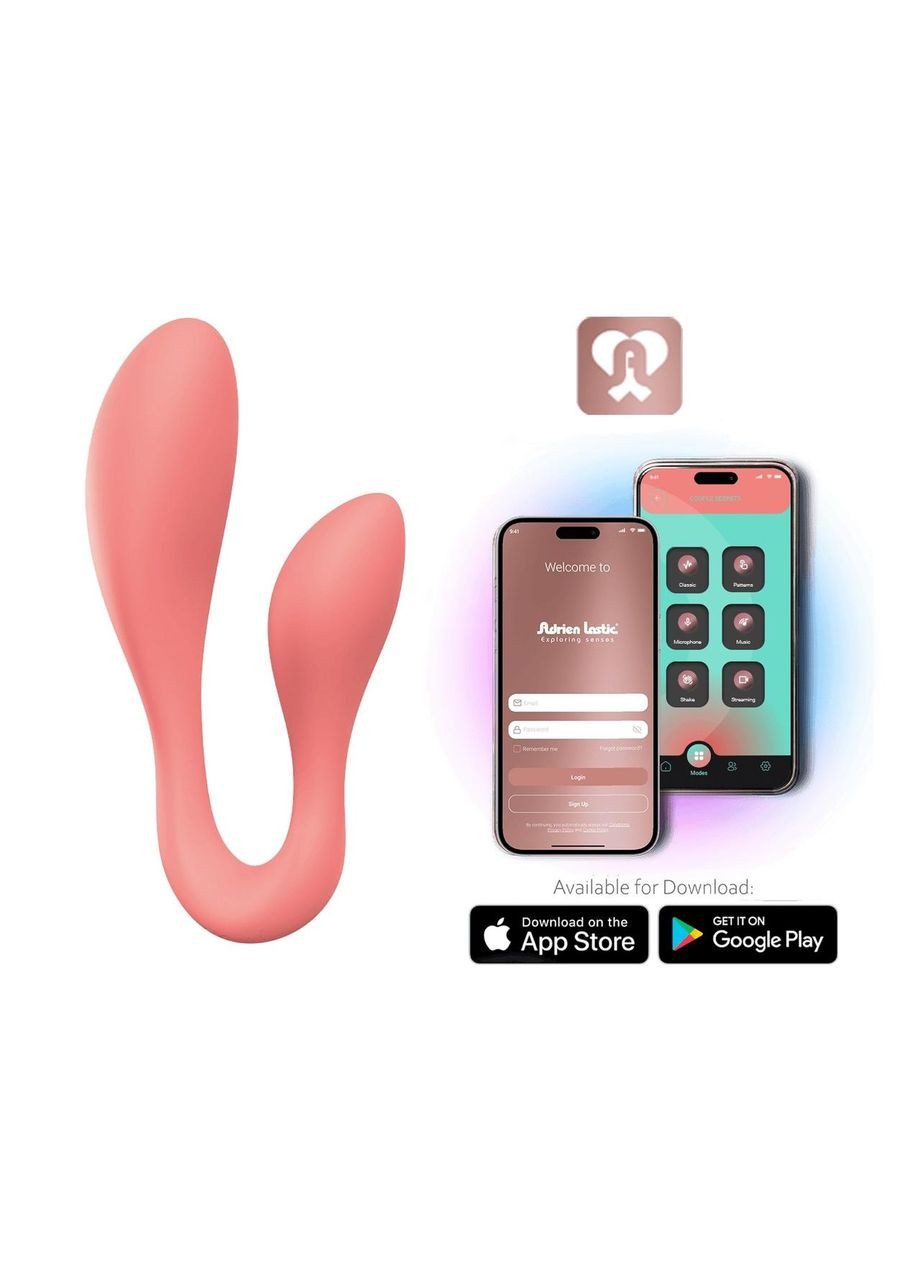 Смарт-стимулятор Adrien Lastic Couple Secrets II + APP для клітора та точки G, кораловий No Brand (337167390)