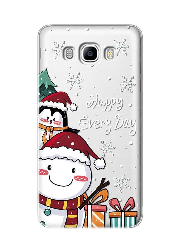 Чехол на SAMSUNG Galaxy J7(2016) J710 Снеговик и пингвин (новогодний принт 156) Creative (362966704)