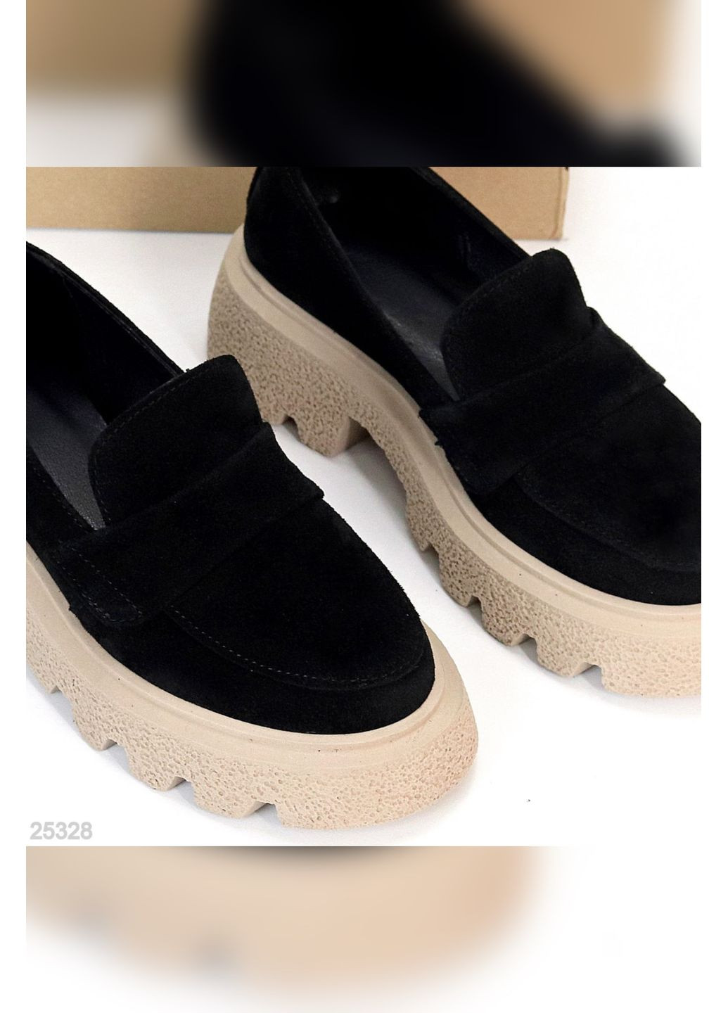 No Brand Натуральные женские лоферы черный з натуральная замша, — демисезон (360753452)