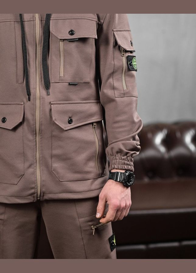 Стильний спортивний костюм чоловічий коричневий Stone Island (326990258)