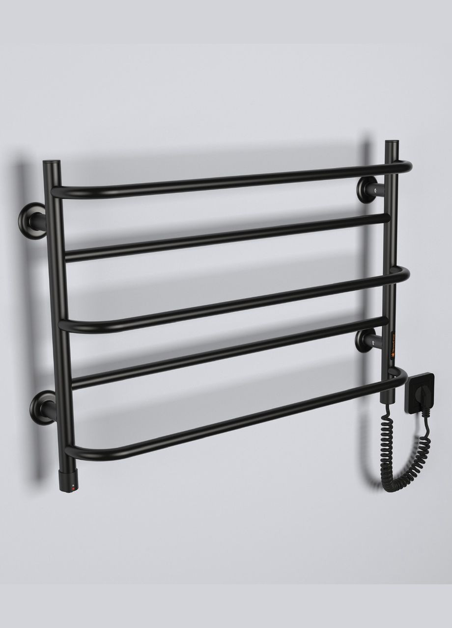 Полотенцесушитель електричний ТЕПЛИЙ СВІТ Комфорт Trend S3 чорний R з кнопковим регулятором потужності Зима-Літо Теплий світ (317937461)