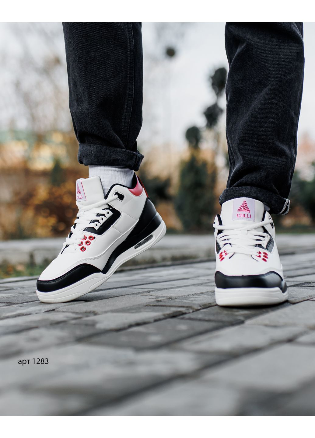 Белые зимние кроссовки 13 winter white red black Stilli Jordan