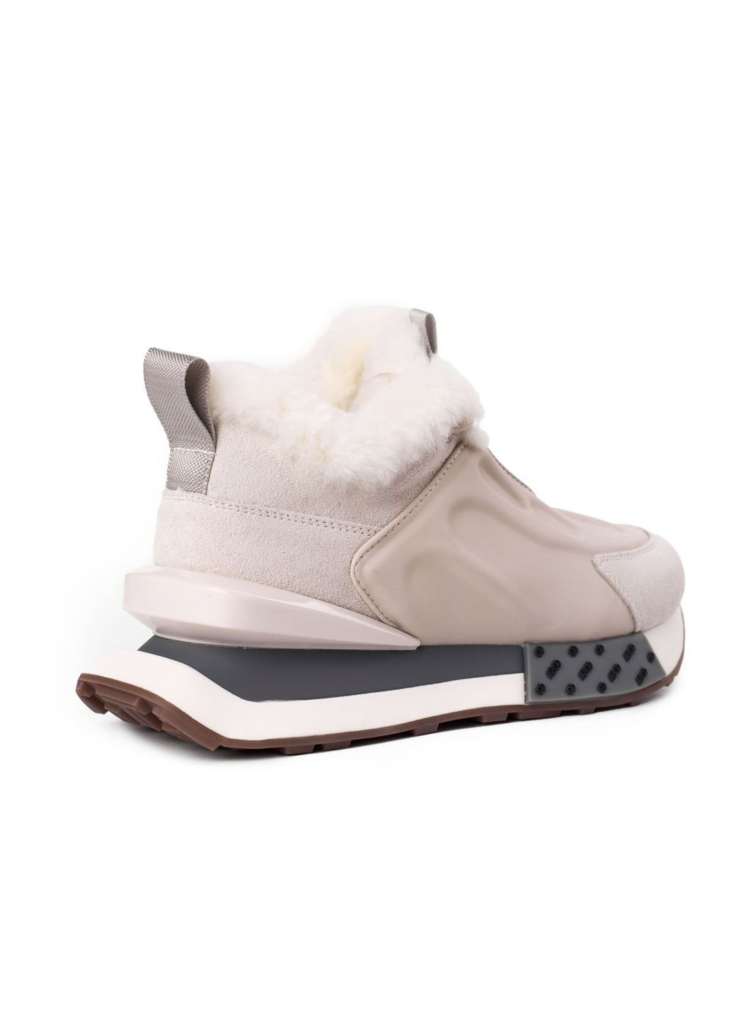 Кожаные кроссовки 4753 Boss Victor бежевые зима (362695845)