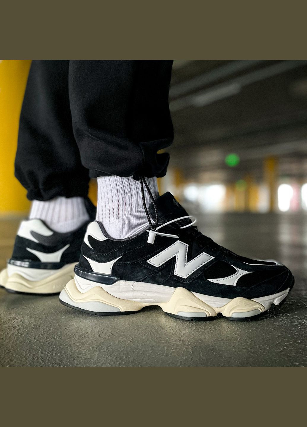 Черные демисезонные кроссовки мужские и женские new balance 9060 black/white | нью баланс 9060 черные No Brand