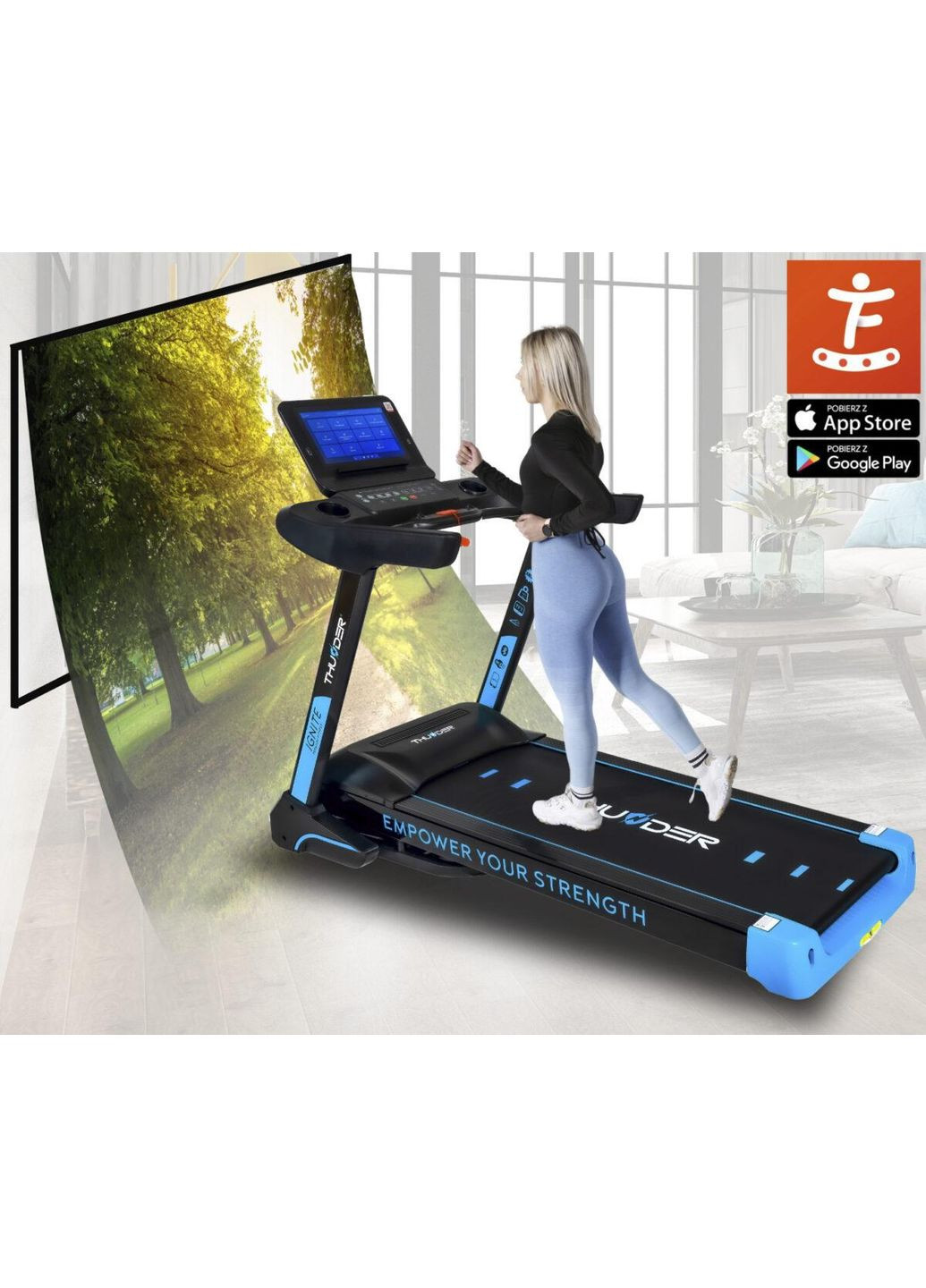 Беговая дорожка электрическая IGNITE-S-TFT-BLACK Thunder (365242977)