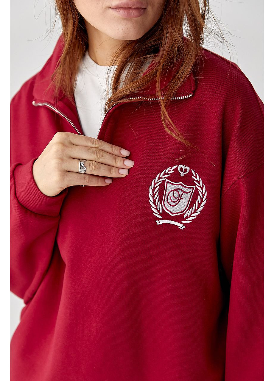 Вільний спортивний костюм зі світшотом на блискавці та прямими брюками Lurex (360976977)