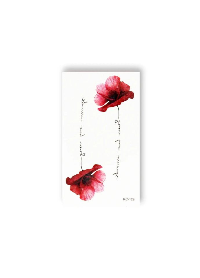 Временная татуировка "Красные маки" RC-129, 2 картинки Tattooshka (316609836)