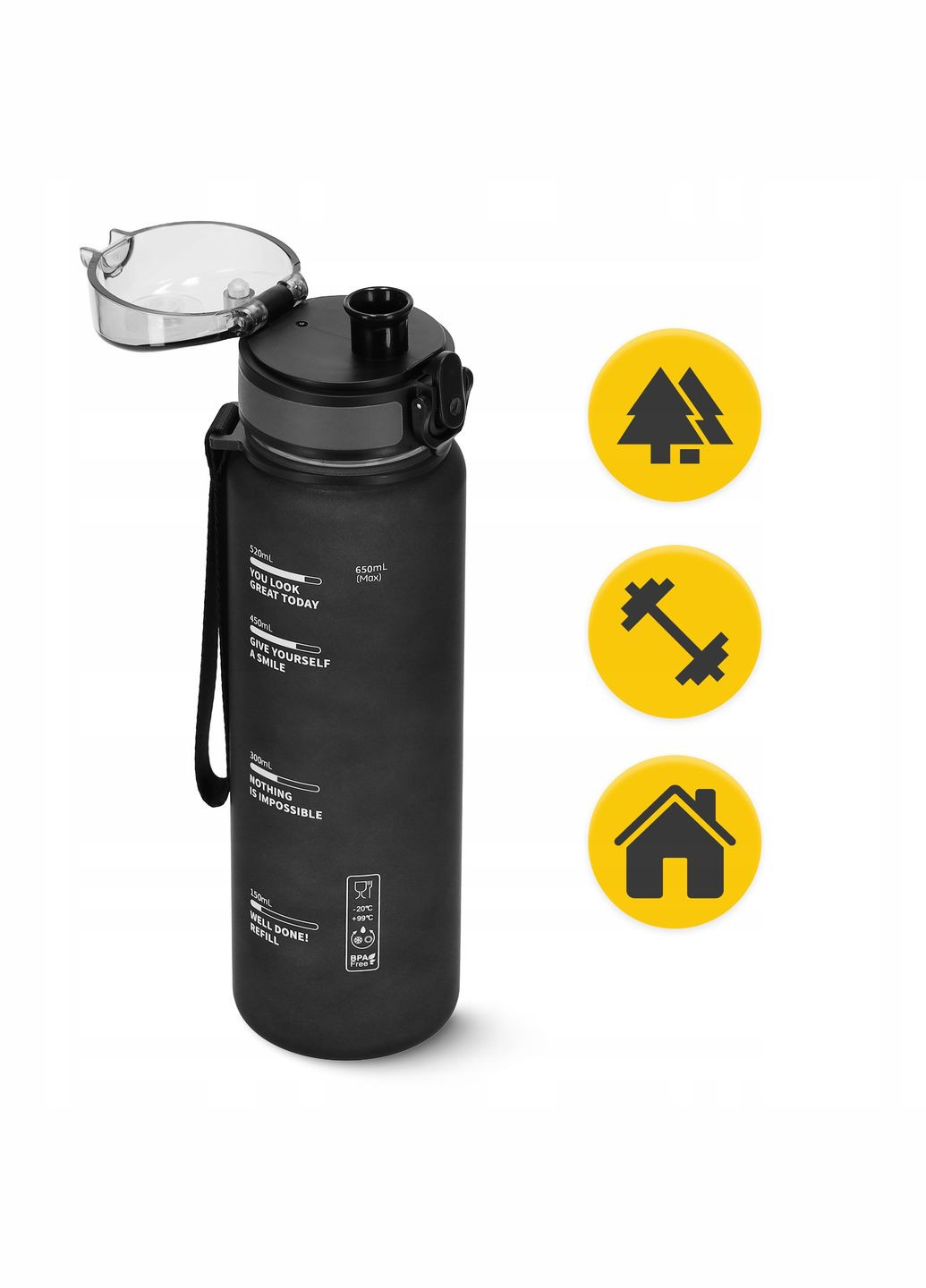 Бутылка для воды спортивная 650 мл Black () 4FIZJO P-5905973403733 (324264678)