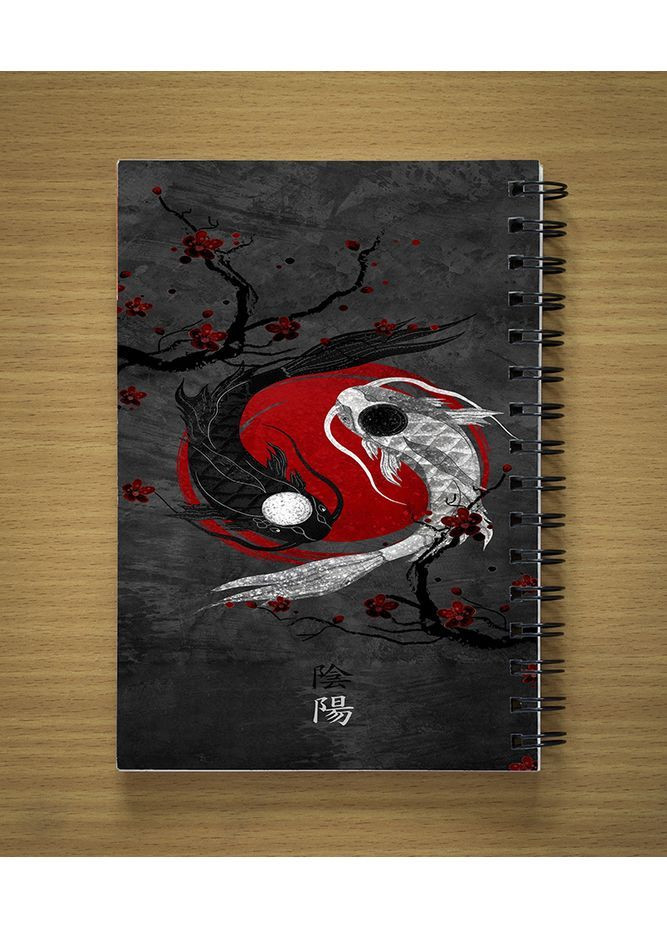 Блокнот Sketchbook Скетчбук с принтом Yin and yang | Инь и ян #01 Kika (370218448)