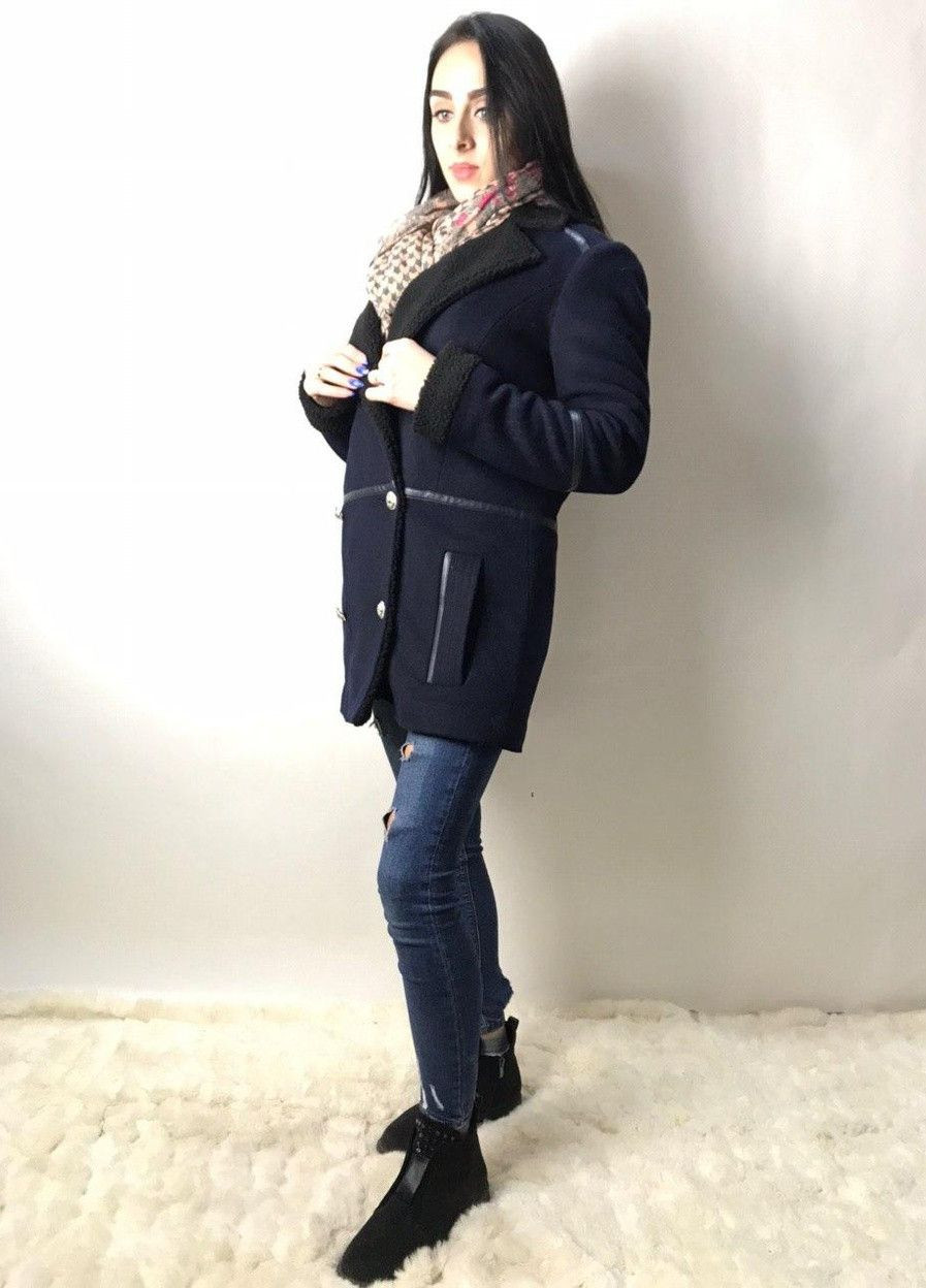 Темно-синє демісезонне Пальто CHNK9 Темно-синій Naf Naf