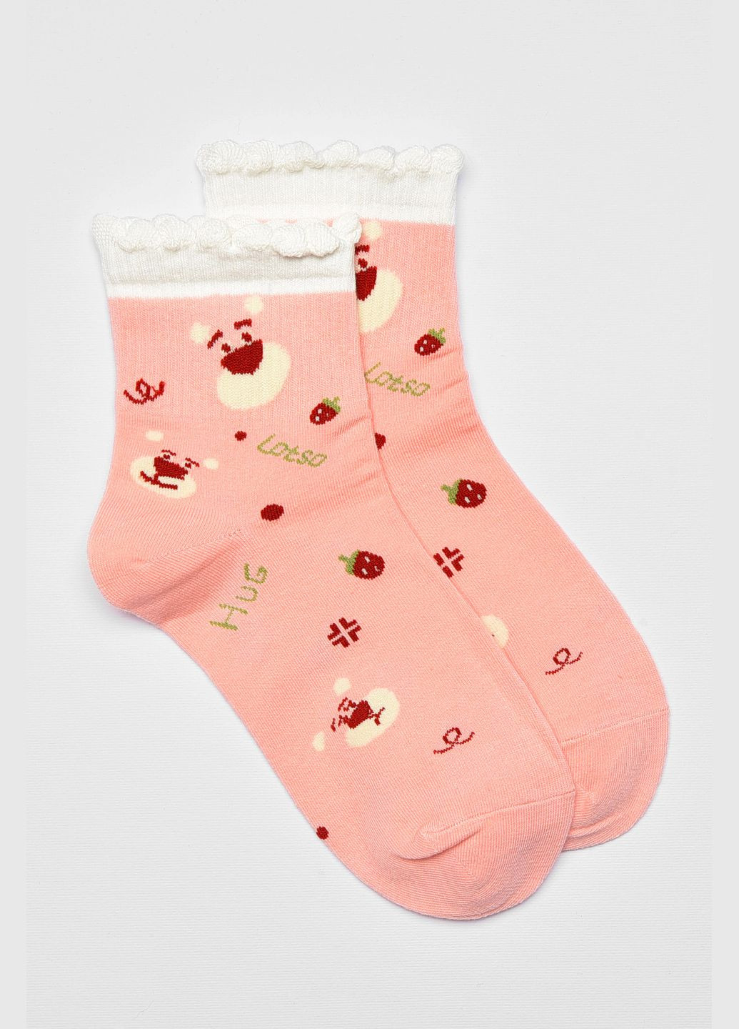 Шкарпетки дитячі демісезонні рожевого кольору з малюнком Let's Shop (314818148)