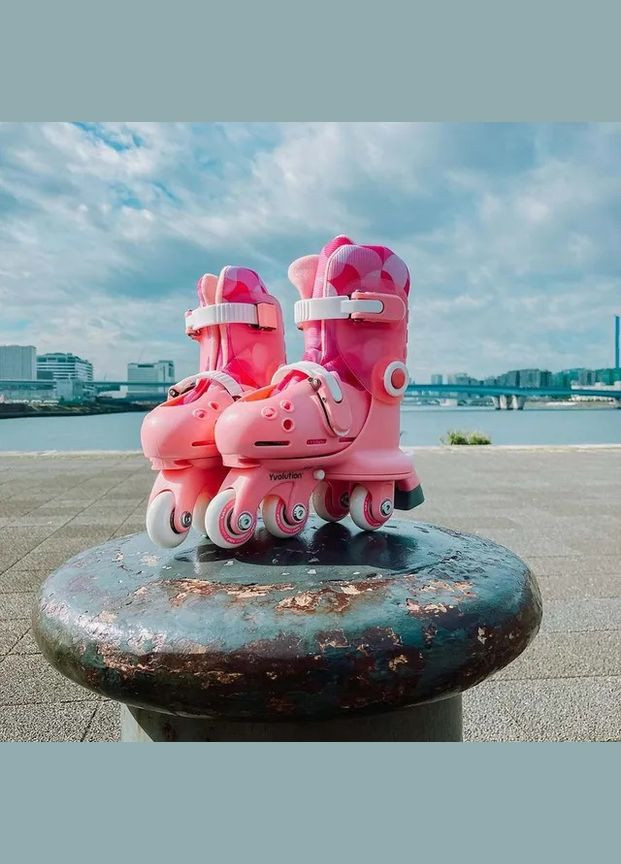 Роликовые коньки Twista, размер 30-34, розовый Yvolution (333317157)