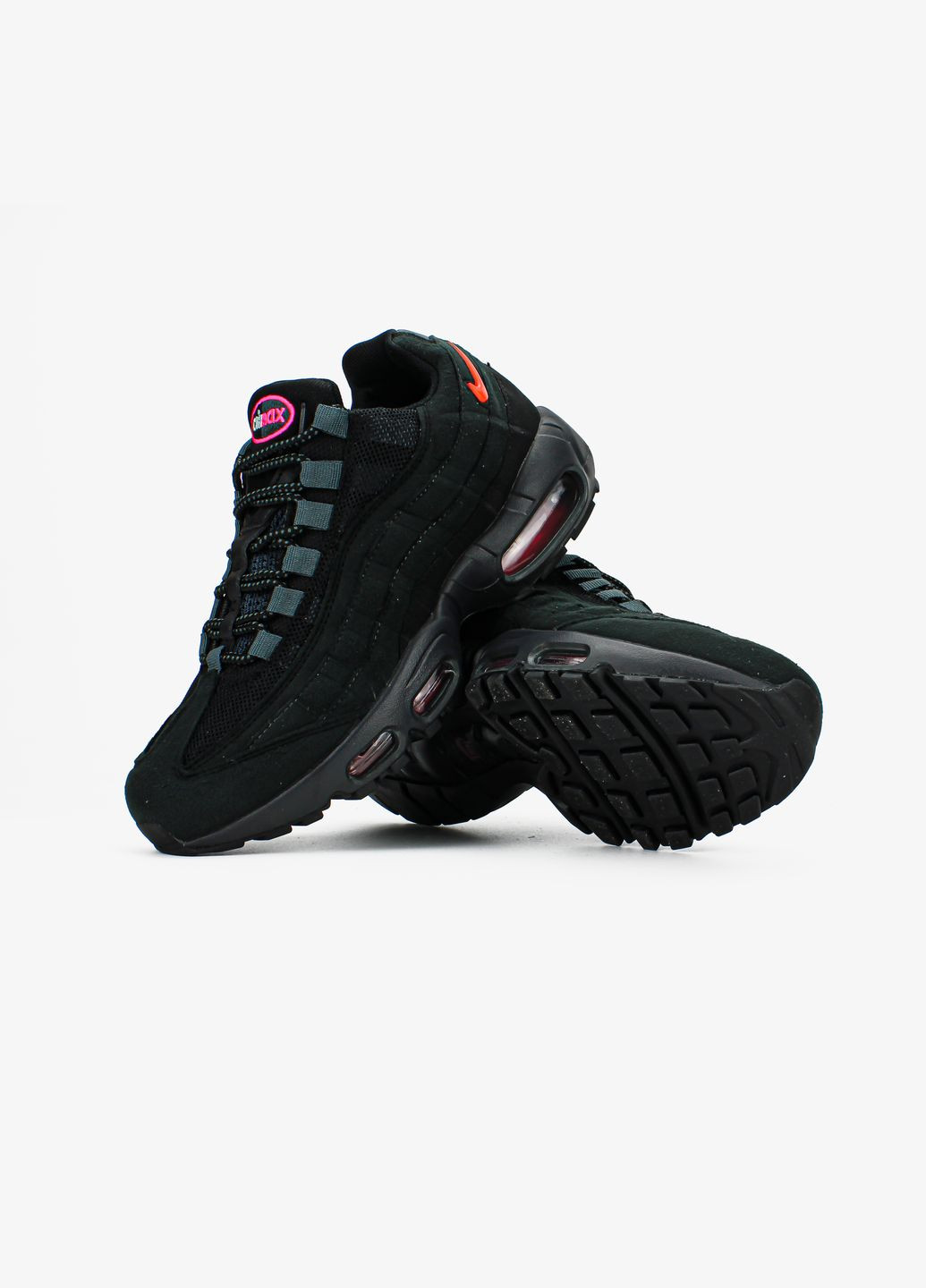 Чорні Осінні кросівки чоловічі air max 95 black | найк аір макс 95 чорні No Brand