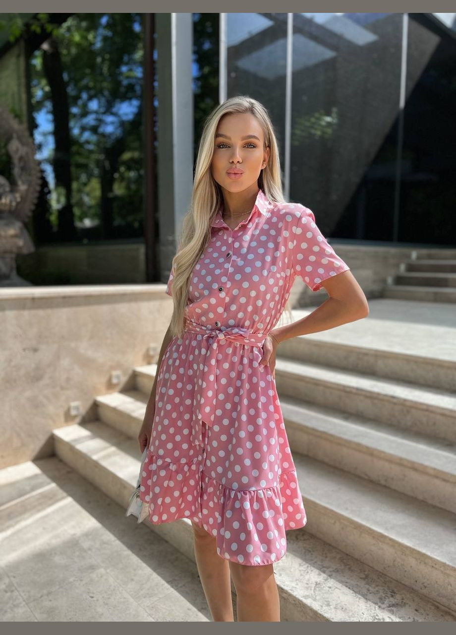 Розовое платье весна/лето ткань софт No Brand