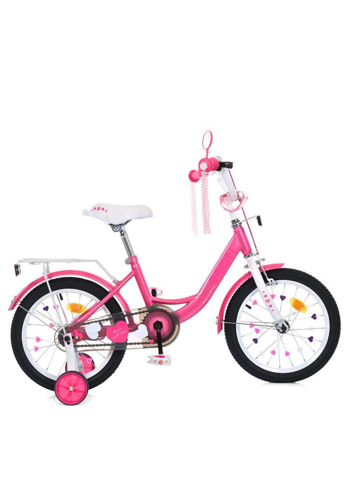 Велосипед детский 14 дюймов Profi PRINCESS двухколесный для девочек с фонариком и багажником PROF1 (368759319)