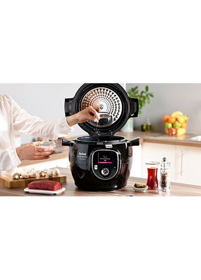 Мультиварка-скороварка Cook4me+ Connect, 1600Вт, чаша-6л, электронное управл., пластик, Tefal (344558121)