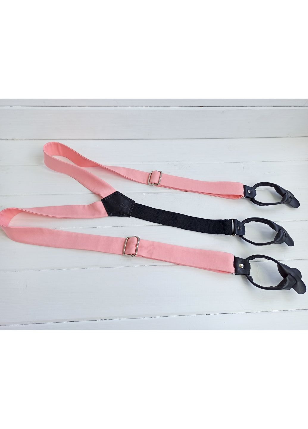 Метелик-самов'яз та підтяжки на ґудзиках рожевого кольору Major Style (367982964)