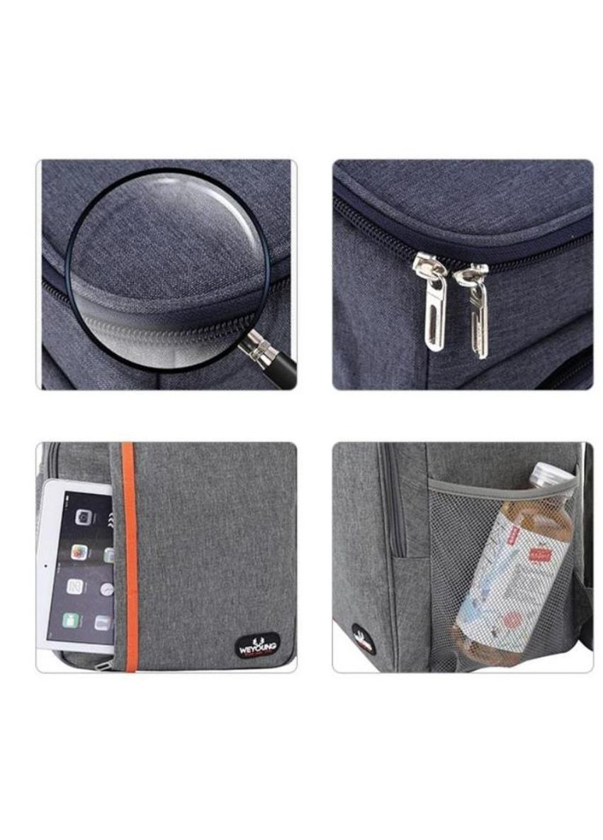 Рюкзак-холодильник туристический 40х30х19 см на 18 л терморюкзак на 1 отделение с лямками на спину Серый No Brand (364274403)