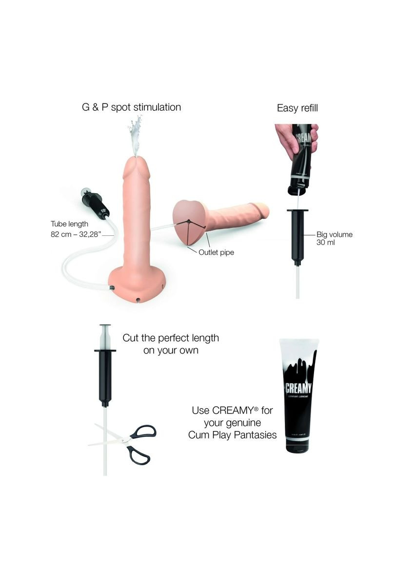 Фалоімітатор з ефектом сім'явипорскування, реалістичний, тілесний, XL Strap-On-Me (306441870)