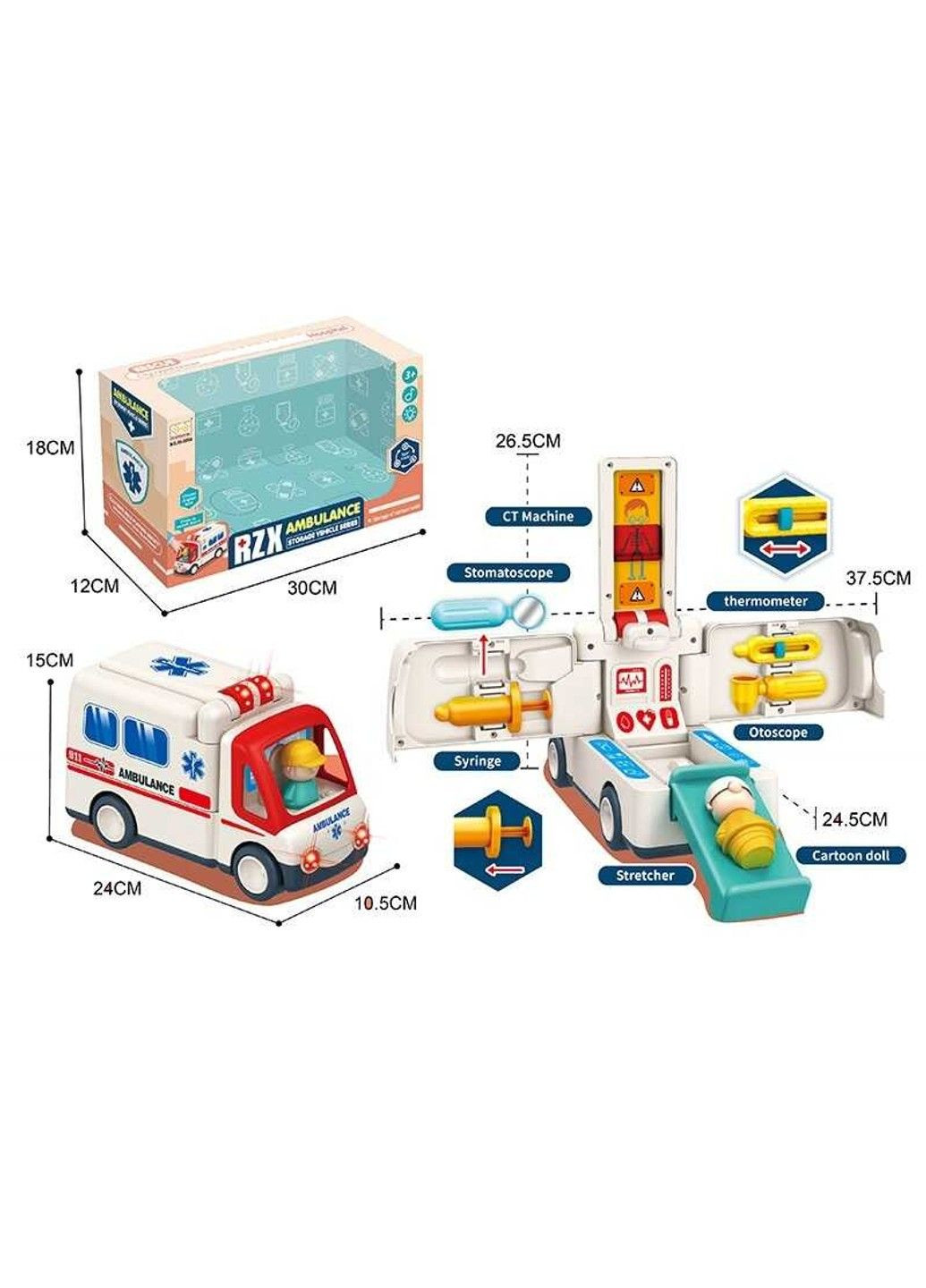 Скорая помощь со звуком и подсветкой No Brand (305830282)