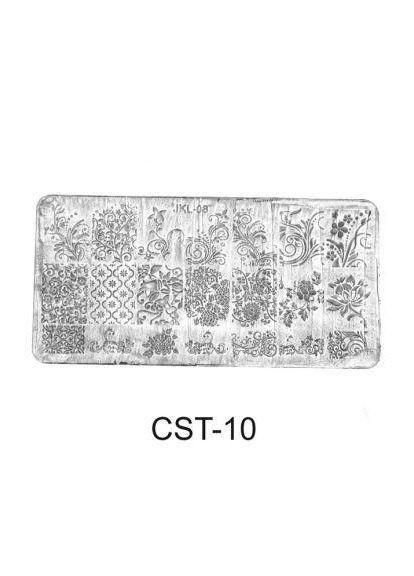 Трафарет диск для стемпінга нігтів "Квіткові узори" (CST-10) No Brand (302722342)