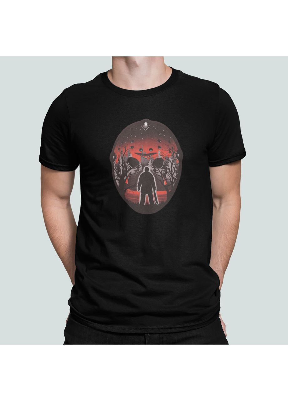 Чорна чоловіча футболка з принтом horror movies хелловін Stedman