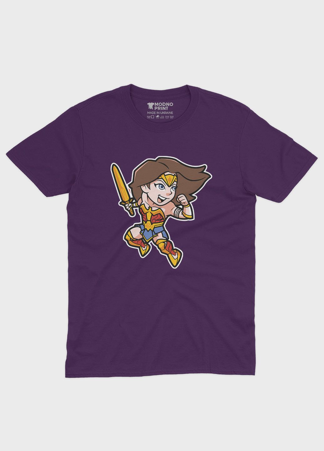 Фіолетова демісезонна футболка для хлопчика з принтом супергероя - диво-жінка (ts001-1-dby-006-006-001-b) Modno