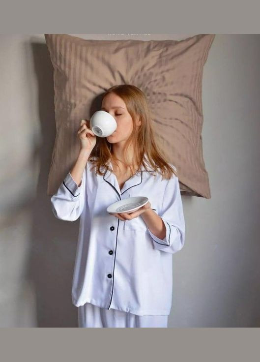 Постельное из страйп сатина двухспальное Евро 200 x 230 см (ВП1004В-52) No Brand (306634023)