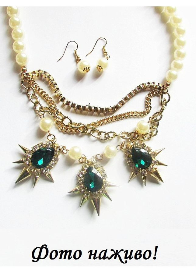 Набір біжутерії - кольє і сережки Перлові сплески, 10-507 No Brand (360608187)