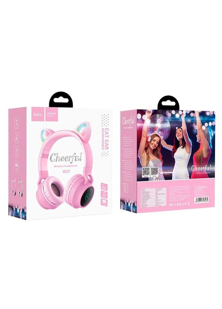 Бездротові навушники Bluetooth W27, Pink, Box Hoco (314779546)