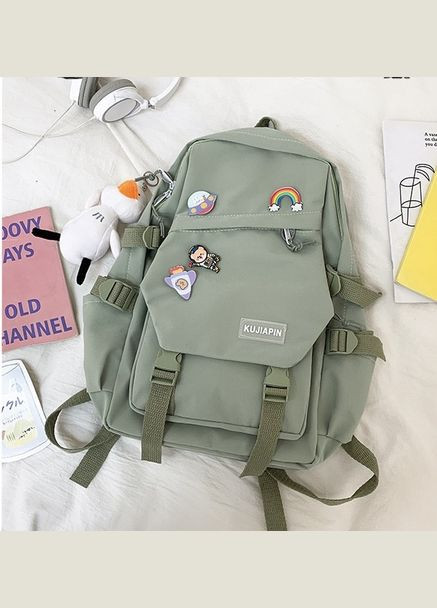 Рюкзак 10472 мужской женский детский школьный портфель зеленый No Brand (326487613)